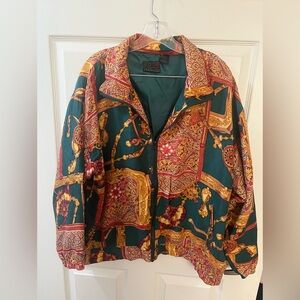 Mureli silk zip up jacket 90’s vibes size Large